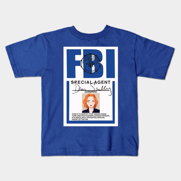 Fbi badge of Dana Scully Kids T-Shirt by Mimie20